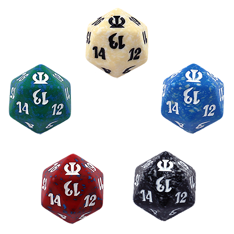 Set de 5 dados d20 Spindown